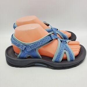 Lands End Women's All Weather Hiking Flat Sandals Blue Size 7B